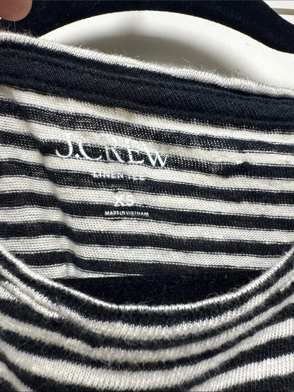 J. Crew 100% Linen Tee Shirt Bundle Cream and Striped Breathable Casual Coastal